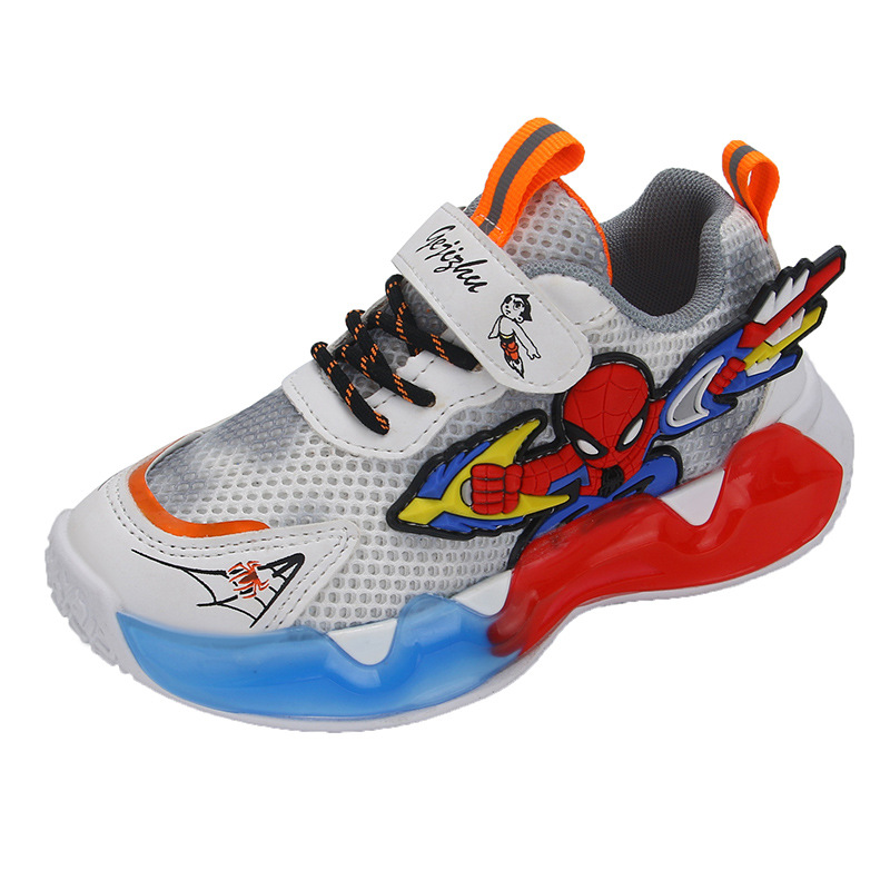 Children's sports shoes for spring and summer 2023, new mesh leather shoes for boys, lightweight running shoes for boys and elementary school students