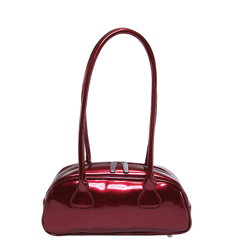 South Korean niche underarm bowling bag 2025 new autumn and winter fashionable single shoulder women's bag versatile hand-held stick bag