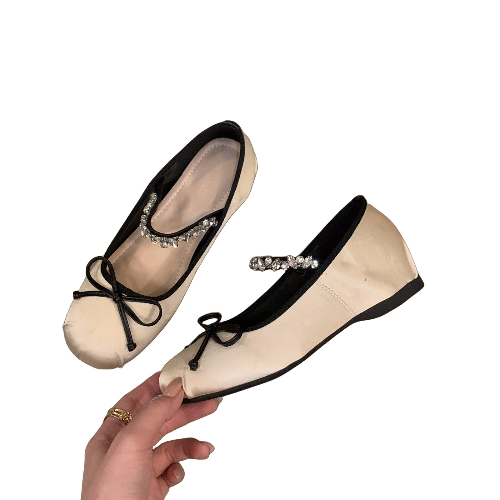 Internally elevated pink ballet single shoes for women 2024 new French spring and autumn Mary Jane gentle evening shoes