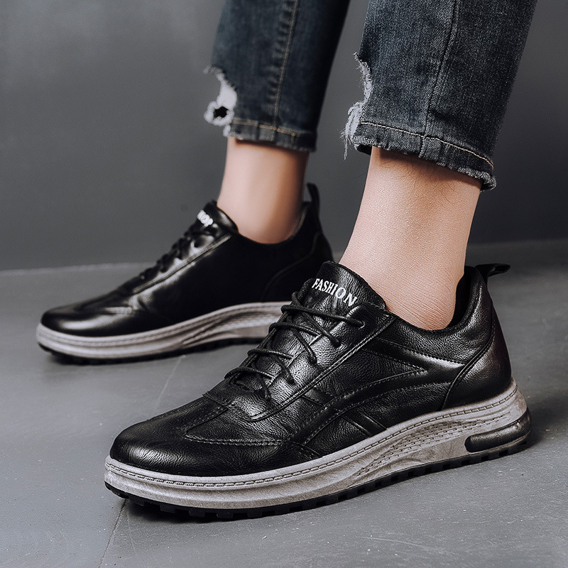 Spring Men's Shoes 2025 New Korean Fashion PU Casual Shoes Cross border Men's Shoes Warm Men's Sports Shoes