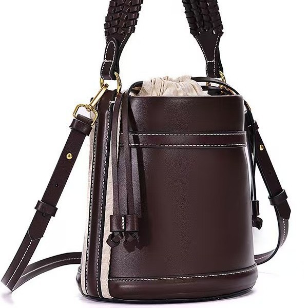 Z family cross-border cylindrical bag for women 2025 new niche design, two handed lifting fashionable commuting single shoulder crossbody bucket bag