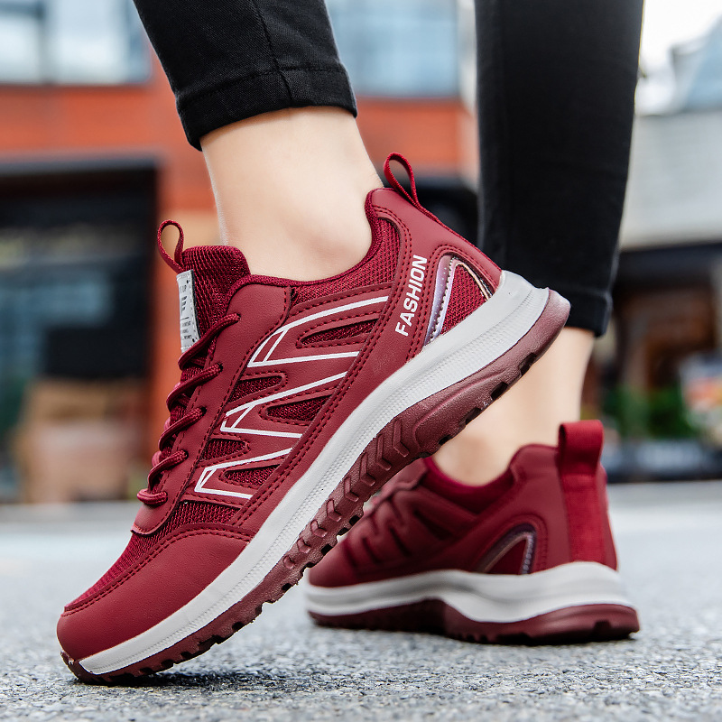 Cross border new unisex walking shoes for spring and autumn, breathable mesh, cold adhesive soft sole, middle-aged and elderly casual sports shoes