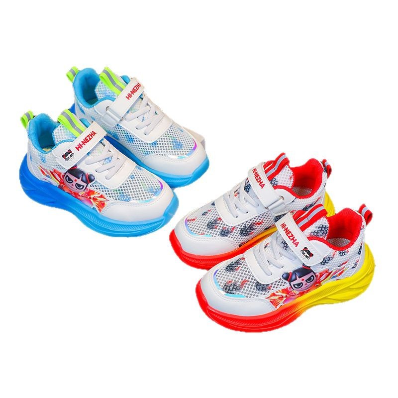 Nezha Children's Sports Shoes 2025 Summer New Edition Mesh Breathable Soft Bottom Primary and Secondary School Boys' Shoes Primary School Shoes