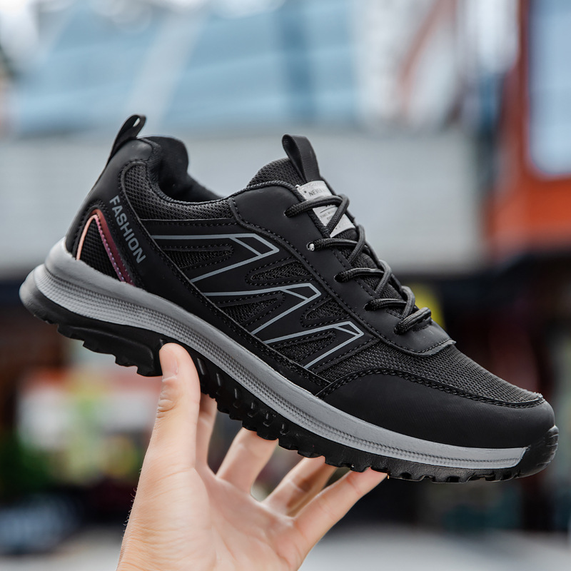 Cross border new unisex walking shoes for spring and autumn, breathable mesh, cold adhesive soft sole, middle-aged and elderly casual sports shoes