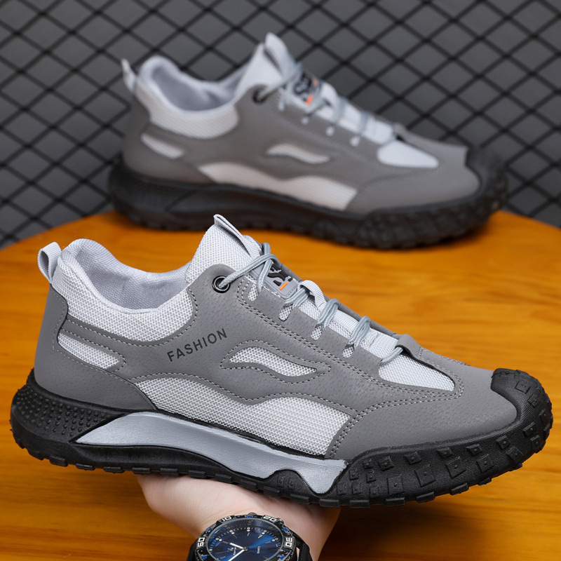 Cross border men's shoes, outdoor hiking shoes, breathable and wear-resistant labor protection shoes, work shoes, sports and leisure hiking shoes, wholesale of hiking shoes