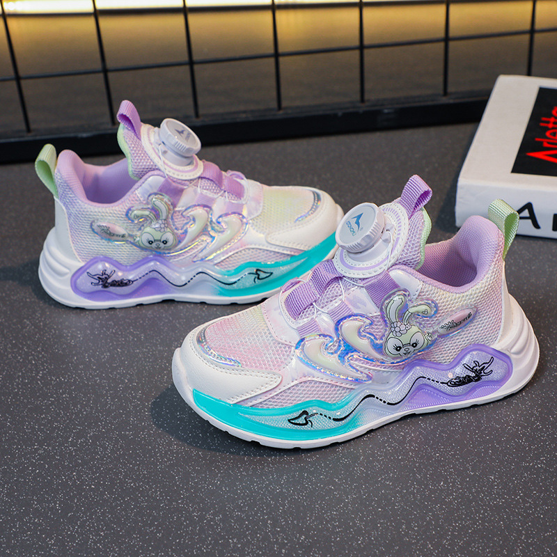 Children's sports shoes, girls' shoes, 2023 Spring and Autumn new mesh breathable running shoes for middle and large children, girls and elementary school students