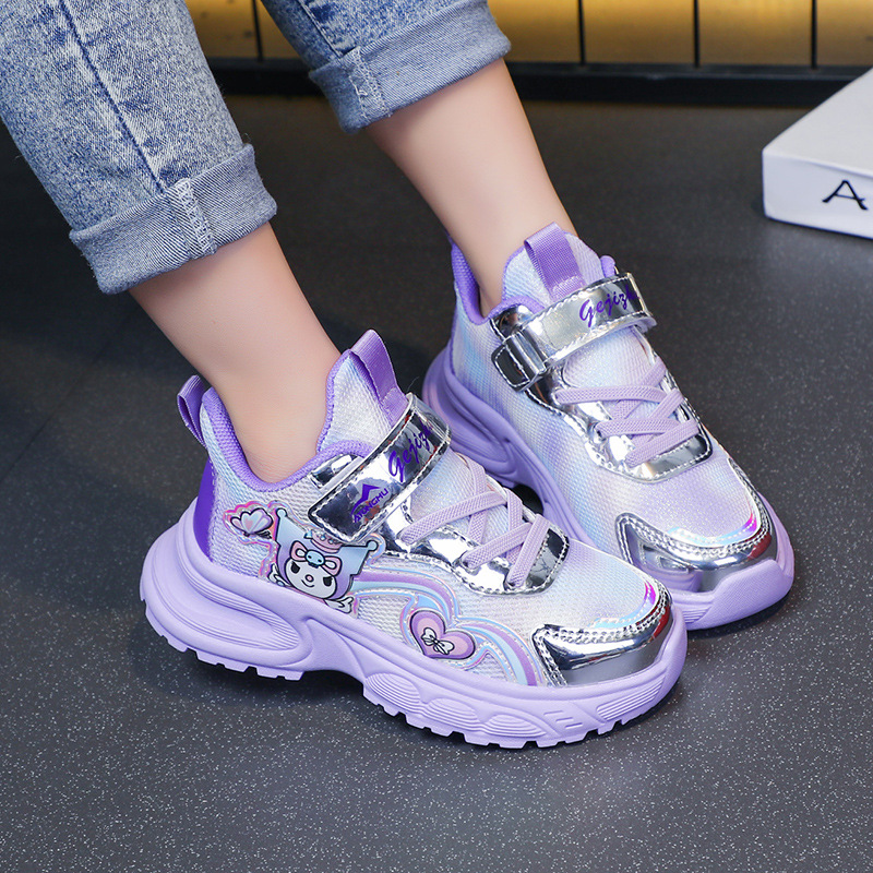 Girls' sports shoes 2025 summer new mesh breathable versatile shoes for primary and secondary school students, princess shoes for girls