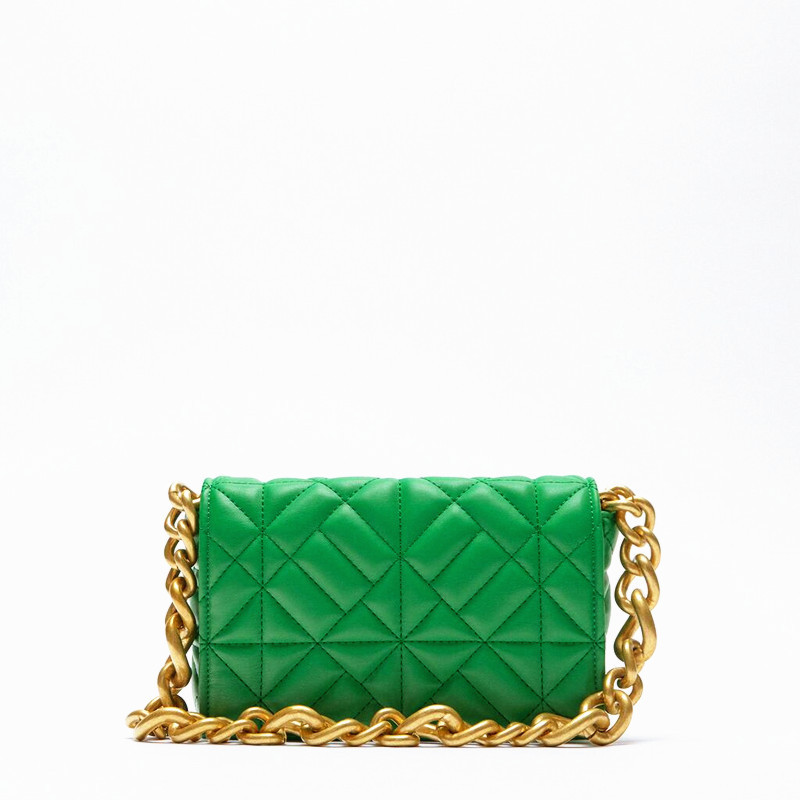 Z Home's popular foreign trade crossbody diamond grid bag 2025 new versatile thick chain single shoulder rice embroidered small square bag