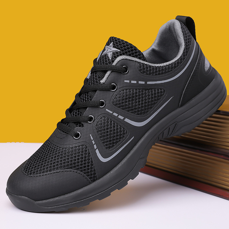 Cross border new men's shoes for spring and summer 2025, fitness training shoes with breathable mesh and lace up, outdoor sports shoes wholesale
