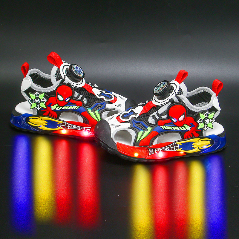 Bright Children's Headbag Sandals 2024 Summer New Anti Kick Sandals for Boys, Middle and Primary School Students, Boys' and Baby's Shoes