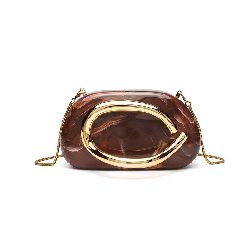 Cross border women's bag 2025 new jade shaped shell acrylic bag fashion dinner handbag crossbody bag