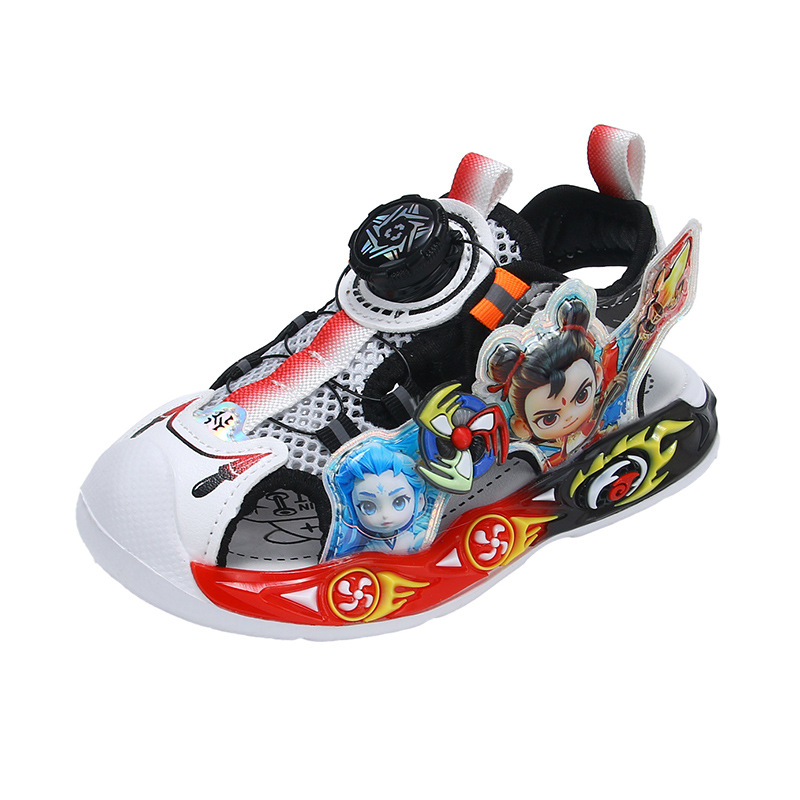 Nezha Children's Headline Sandals with Light 2025 Summer New Style Children's Beach Shoes Small and Medium Boys' Baby Sandals