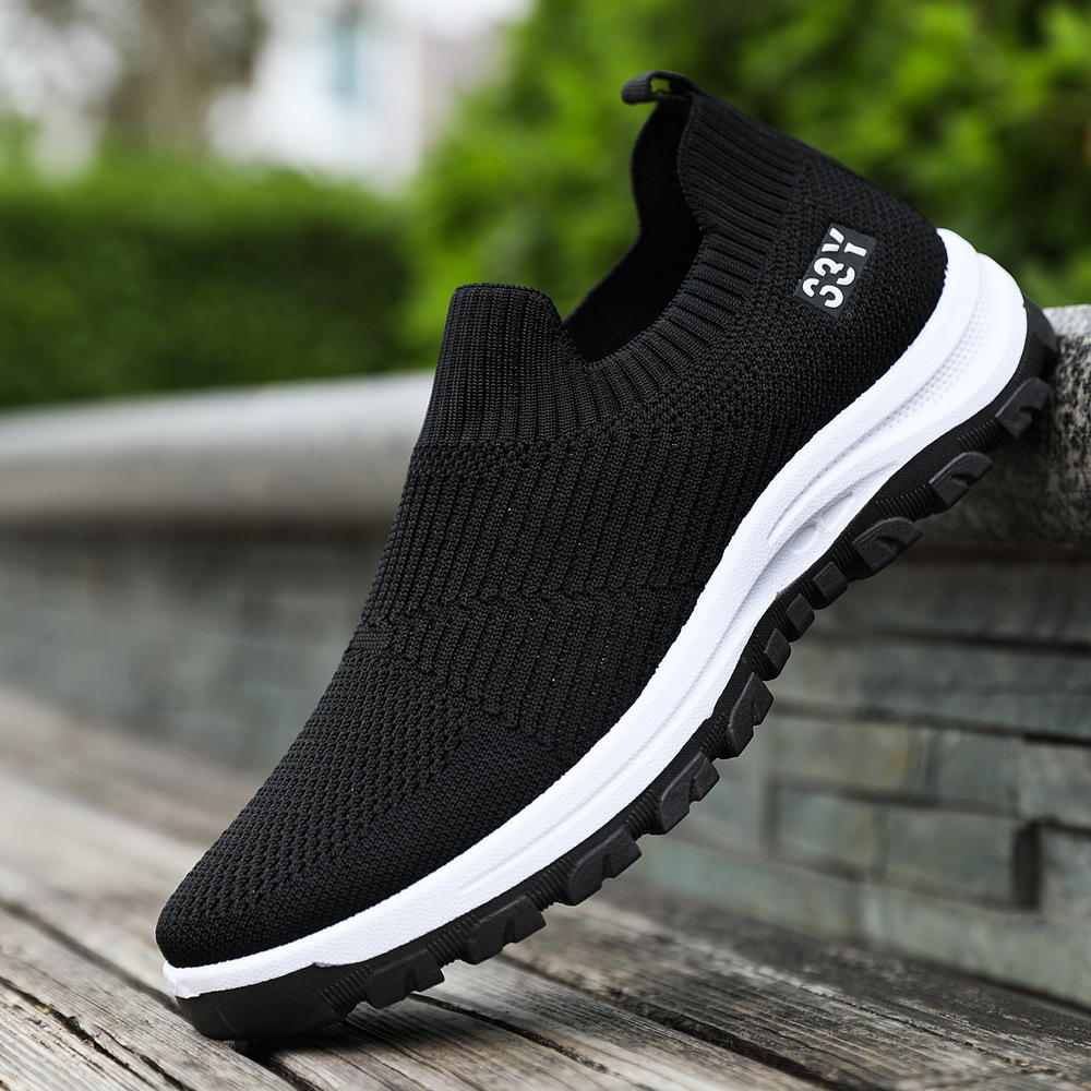 2024 Spring New Foreign Trade Men's Shoes Casual Shoes Breathable Flyknit Running Shoes Sneakers One Step Men's Shoes