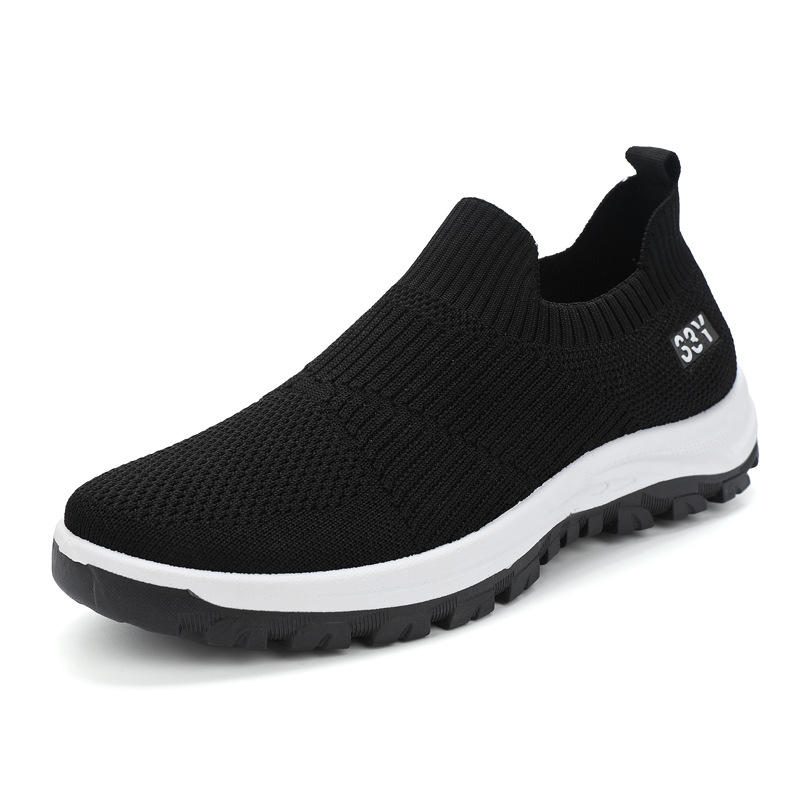 2024 Spring New Foreign Trade Men's Shoes Casual Shoes Breathable Flyknit Running Shoes Sneakers One Step Men's Shoes