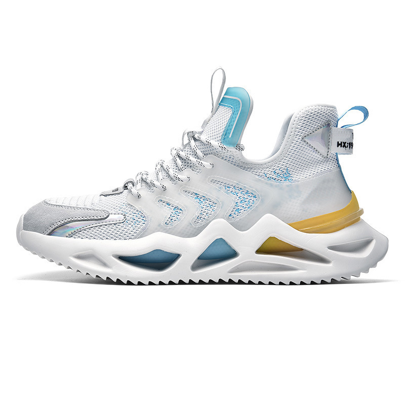 2022 Cross border New Men's Flyknit Sports Shoes Korean Edition Trendy Fashion Casual Shoes Student Blade Bottom Running Shoes