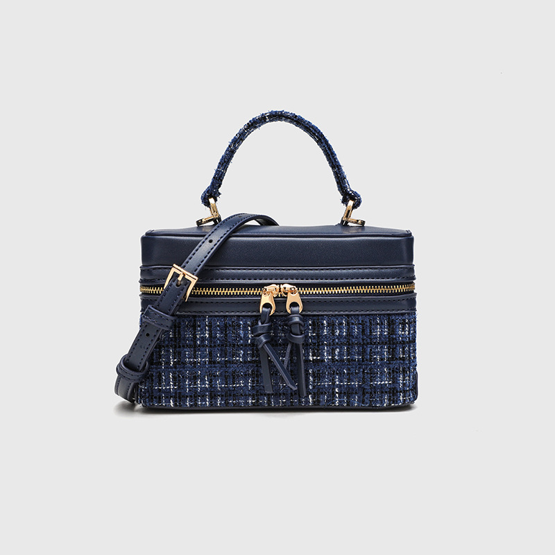 Z cross-border new product box bag, small bag, woolen material chain bag, fashionable and versatile handbag, single shoulder crossbody women's bag