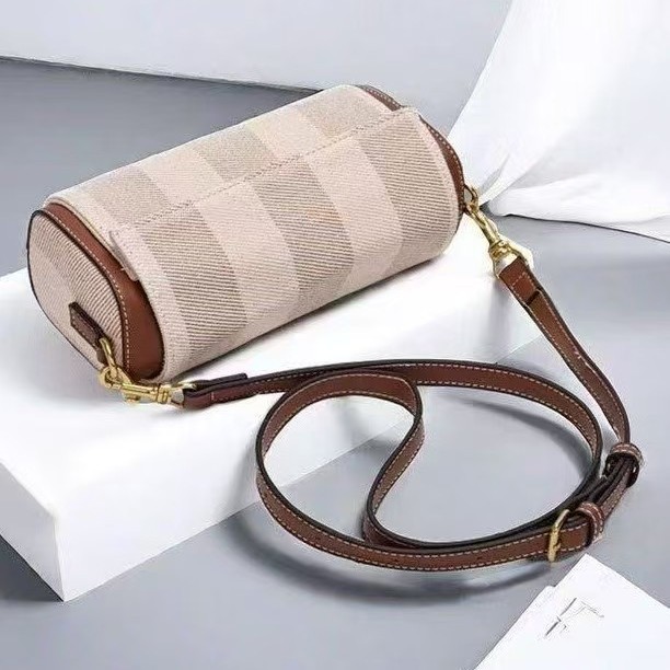 Cross border women's bag 2025 new high-end texture women's bag niche design cylindrical single shoulder crossbody pillow bag for women