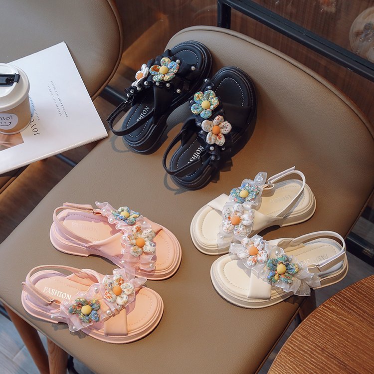 Girls' Sandals Summer New Princess Shoes Baby Girls' Versatile Shoes Elementary School Fashion Internet Red Shoes