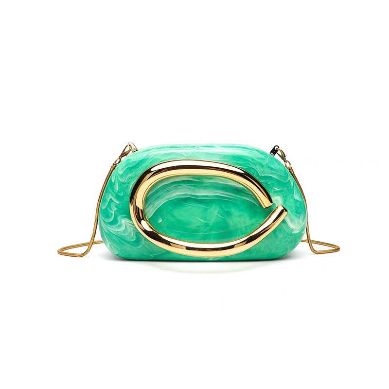 Cross border women's bag 2025 new jade shaped shell acrylic bag fashion dinner handbag crossbody bag