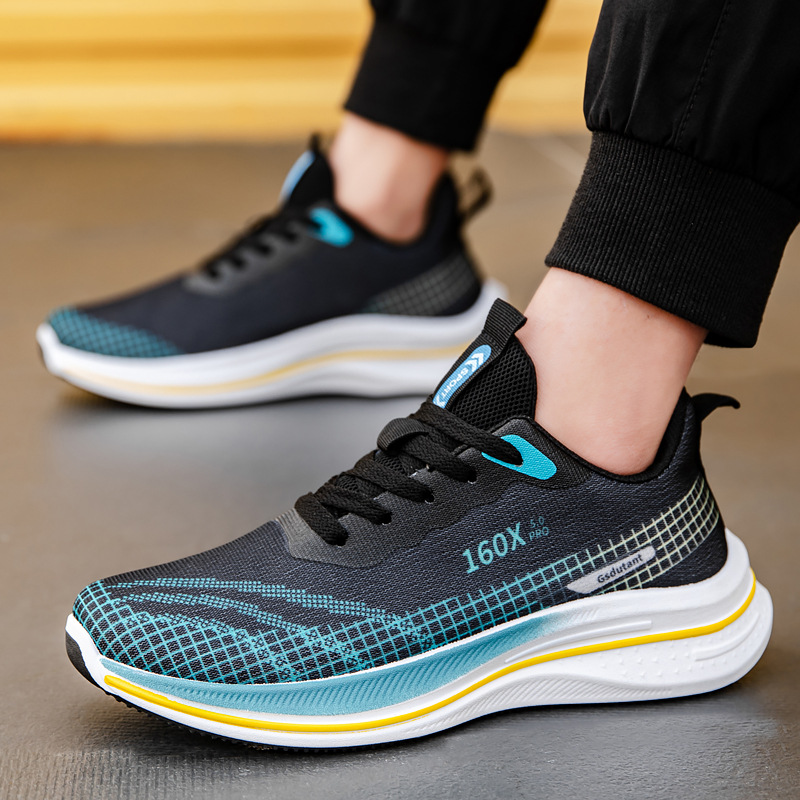 Cross border spring and summer new trend fly woven men's shoes, versatile for men and teenagers, casual sports, running, breathable mesh shoes wholesale