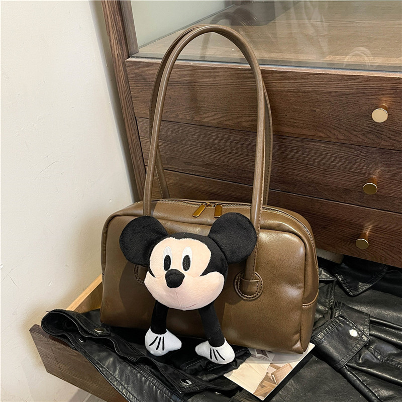 2024 New High Texture Cute Handmade Doll Underarm Bag Long Bowling Handheld Single Shoulder Big Bag for Women's Foreign Trade