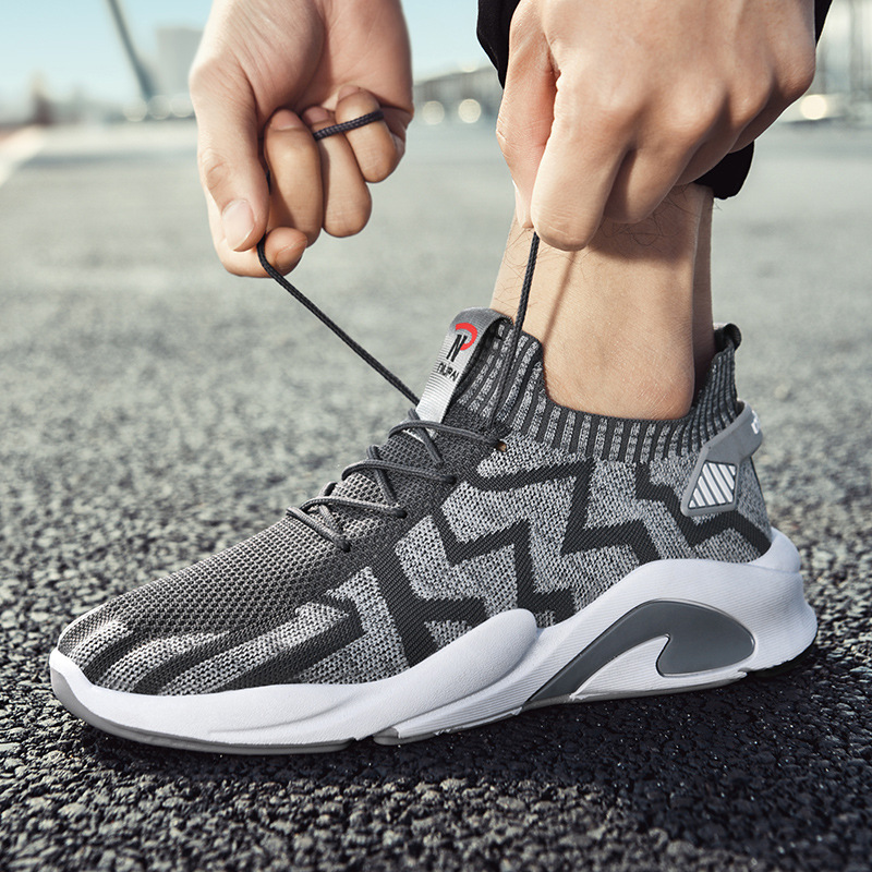 2024 Men's Shoes Summer Breathable Flyknit Sneakers Student Sports Shoes Cross border Casual Running Versatile
