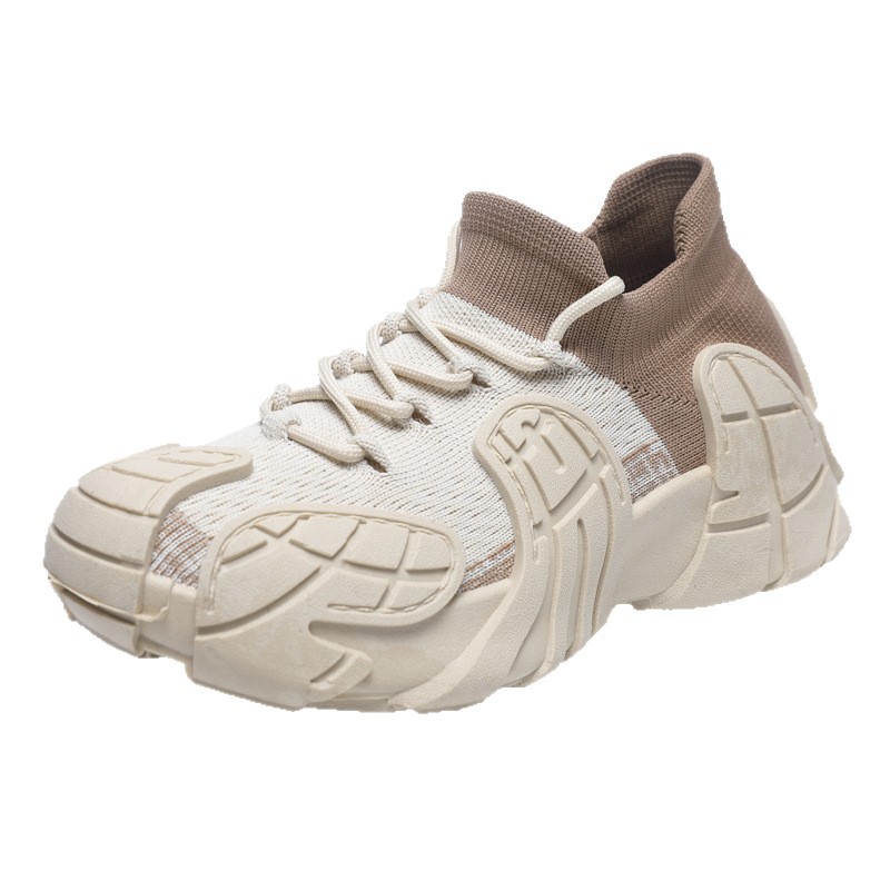 Internet celebrity casual socks and shoes 2025 summer new fly woven breathable sports and leisure shoes women's fashionable and versatile trendy shoes