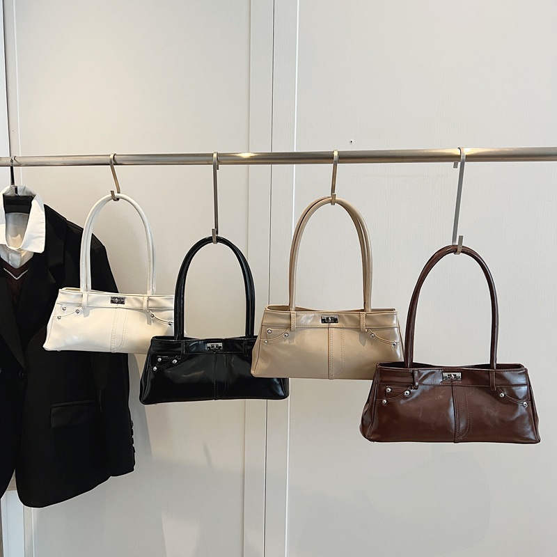 Retro Versatile 2025 New Handheld Women's Bag, Single Shoulder Underarm Bag, Foreign Trade Trend, Simplicity, Luxury, and Niche Platinum Bag