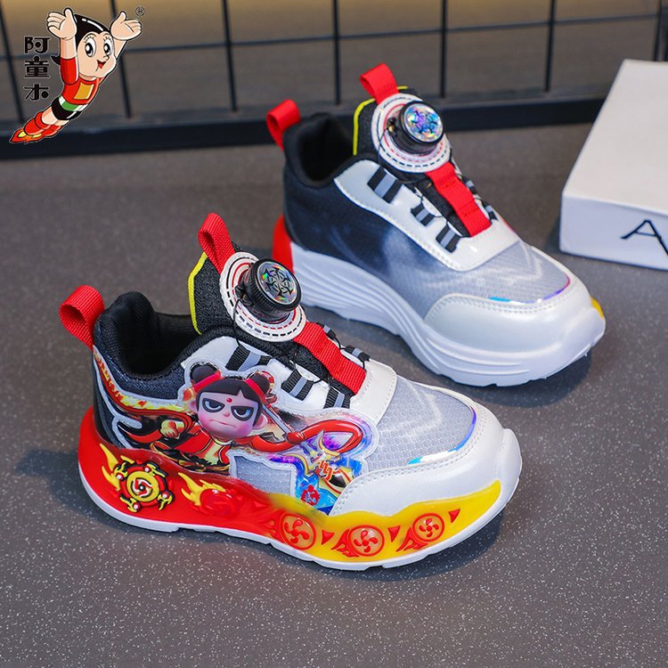 Nezha Children's Shoes 2025 Summer New Mesh Breathable Children's Sports Shoes, Versatile Soft Bottom Boys' Shoes for Small and Medium sized Children