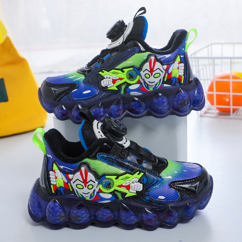 Boys' shoes, button up shoes, middle-aged children's sports shoes, mesh shoes, breathable and waterproof leather shoes, boys' and babies' elementary school shoes
