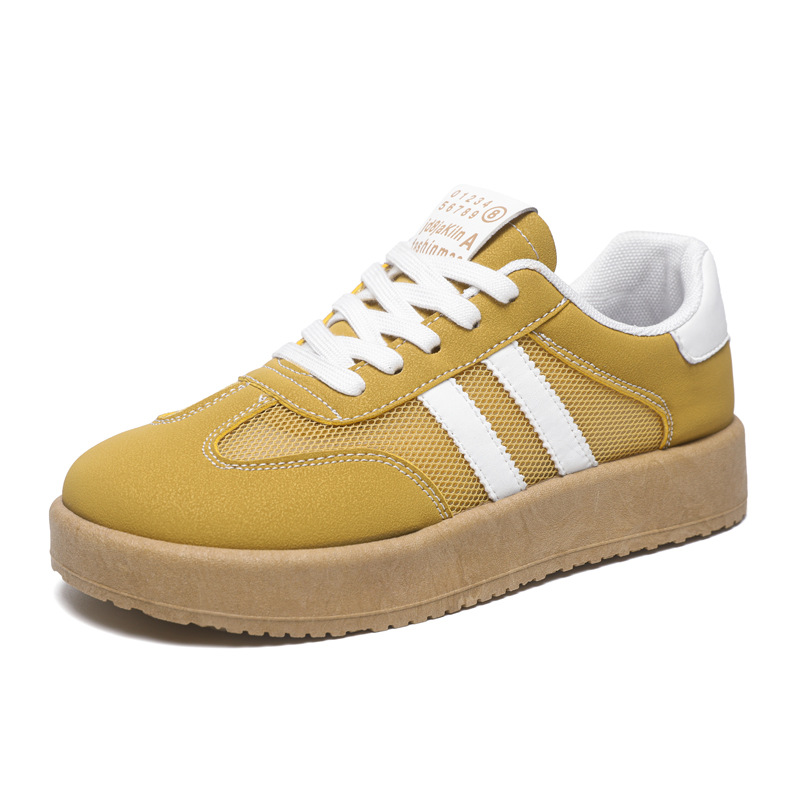 Cross border women's shoes with thick soles, versatile breathable mesh, spring and summer fresh breeze, German training shoes, candy colored casual white shoes