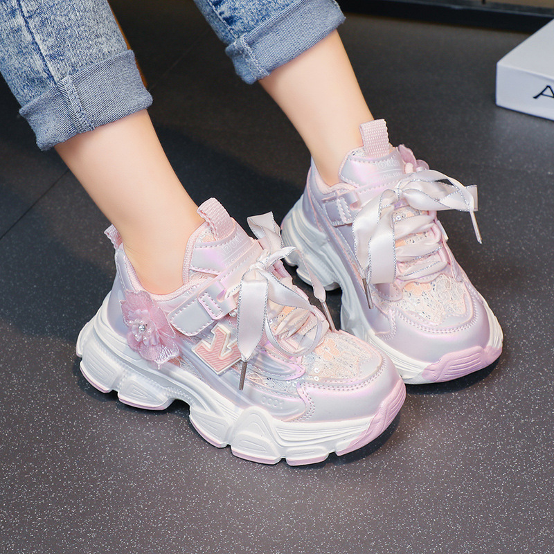 Girls' and Children's Sports Shoes 2024 Summer New Dad's Shoes, Large Children's and Girls' Shoes, Ultra Light Casual Running Shoes