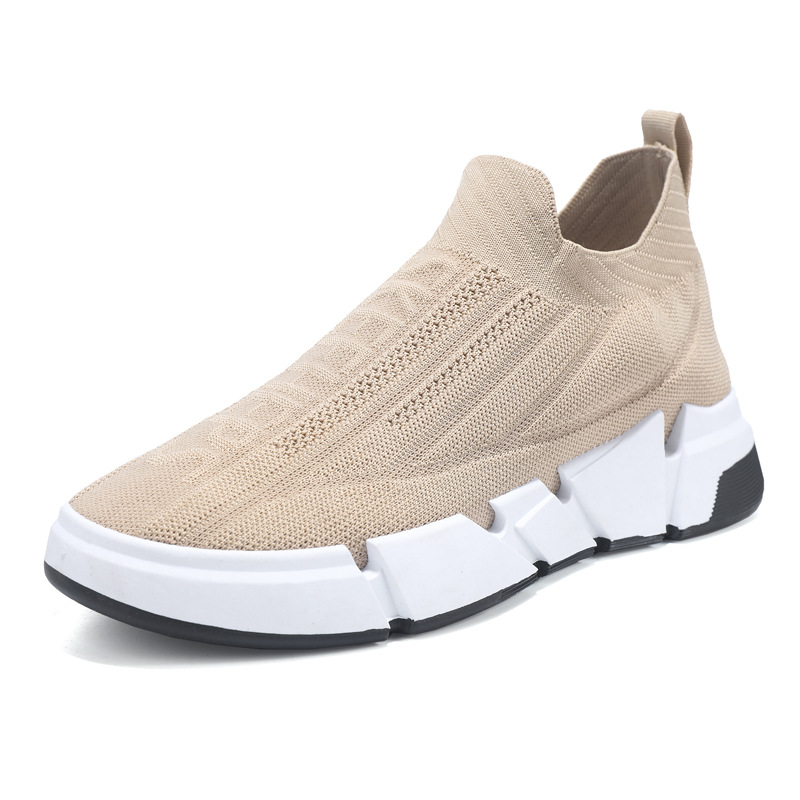 2023 Spring Men's Casual Sneakers Flyknit Mesh Socks, One Step Shoes, Cross border Large Men's Shoes
