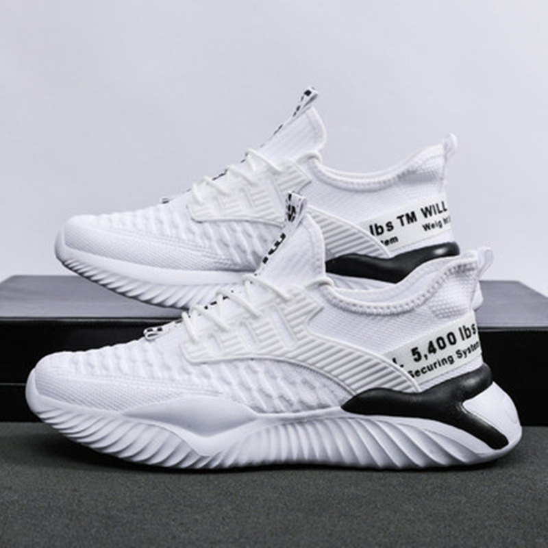 2024 Summer Men's Shoes Student Fly Weaving Trendy Running Shoes Mesh Breathable Casual Men's Sports Shoes Wholesale Light Trendy