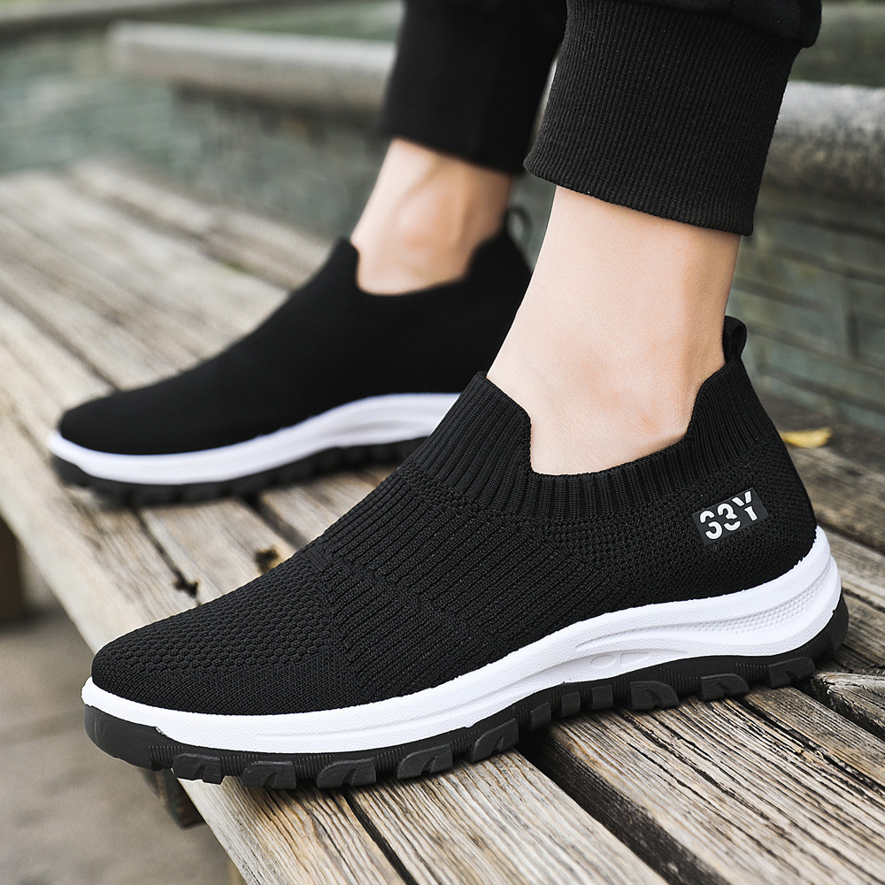 2024 Spring New Foreign Trade Men's Shoes Casual Shoes Breathable Flyknit Running Shoes Sneakers One Step Men's Shoes