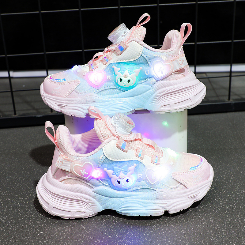Bright up girls' sports shoes summer new style girls' shoes with plush warm leather surface, girls' baby, middle and large children's student shoes