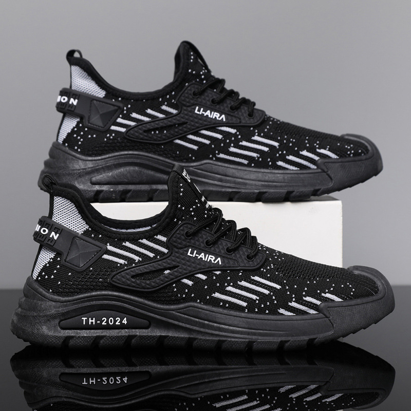 2024 New Men's Shoes, Large Foreign Trade, Spring and Autumn Fashion, Casual, Flyknit, Versatile, Breathable, Running, Sports, Trendy Shoes