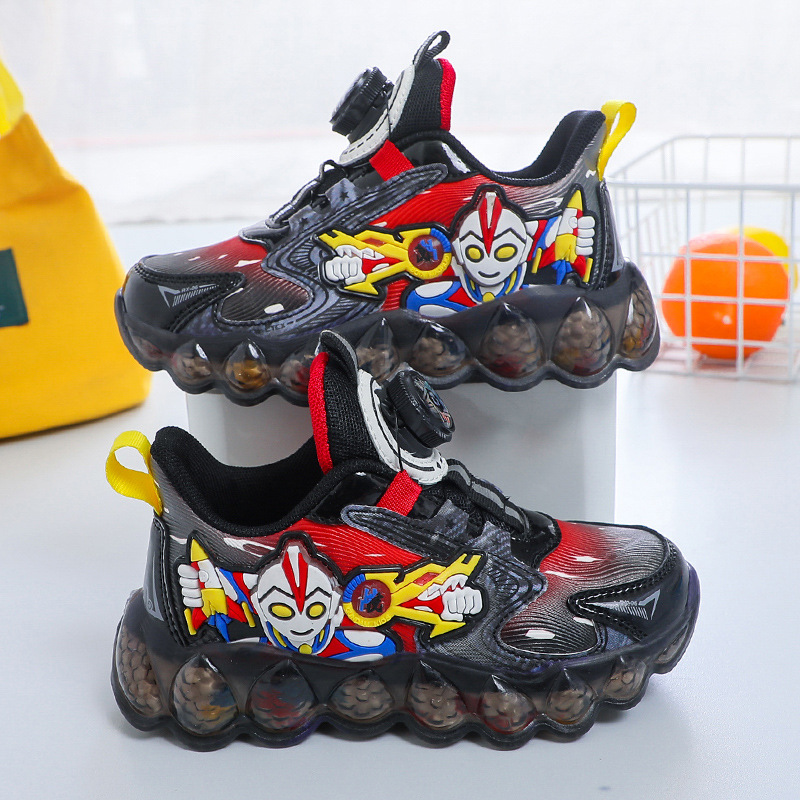 Boys' shoes, button up shoes, middle-aged children's sports shoes, mesh shoes, breathable and waterproof leather shoes, boys' and babies' elementary school shoes