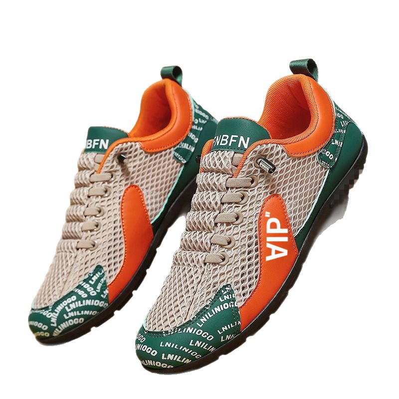 Men's shoes 2025 new summer mesh sports shoes breathable casual shoes lightweight running shoes men's board shoes Forrest Gump shoes
