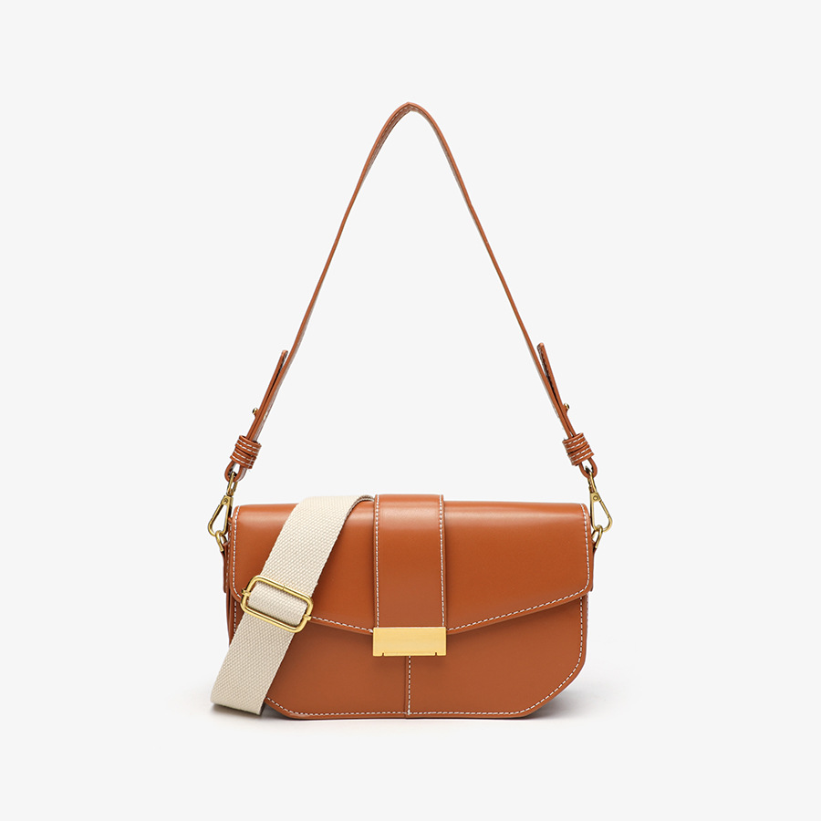 Fashion women's bag 2025 new saddle bag simple and versatile flip shoulder crossbody bag cross-border one piece contract