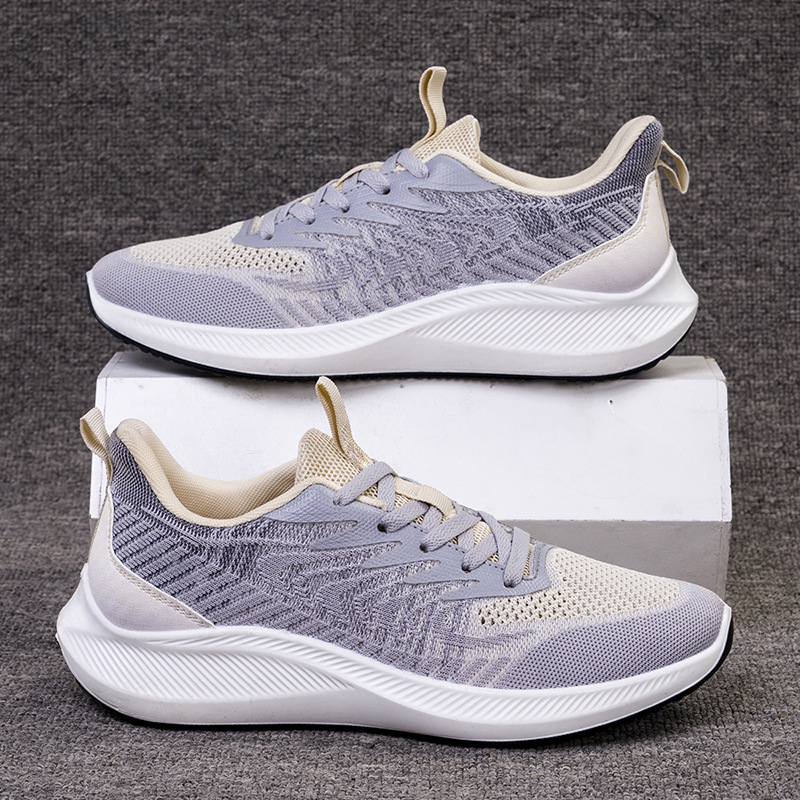 Cross border autumn and winter new men's shoes, fly woven casual sports shoes, student travel shoes, foreign trade single shoes, comfortable running shoes for men
