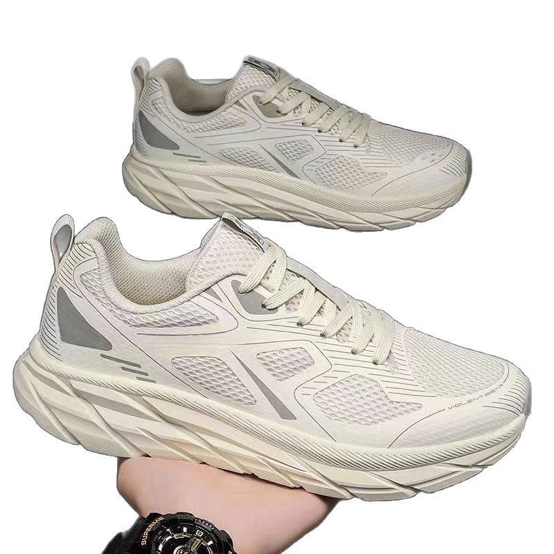 Cross border youth foreign trade men's and women's same soft soled running shoes, mesh fly woven sports shoes, trendy and casual shoes