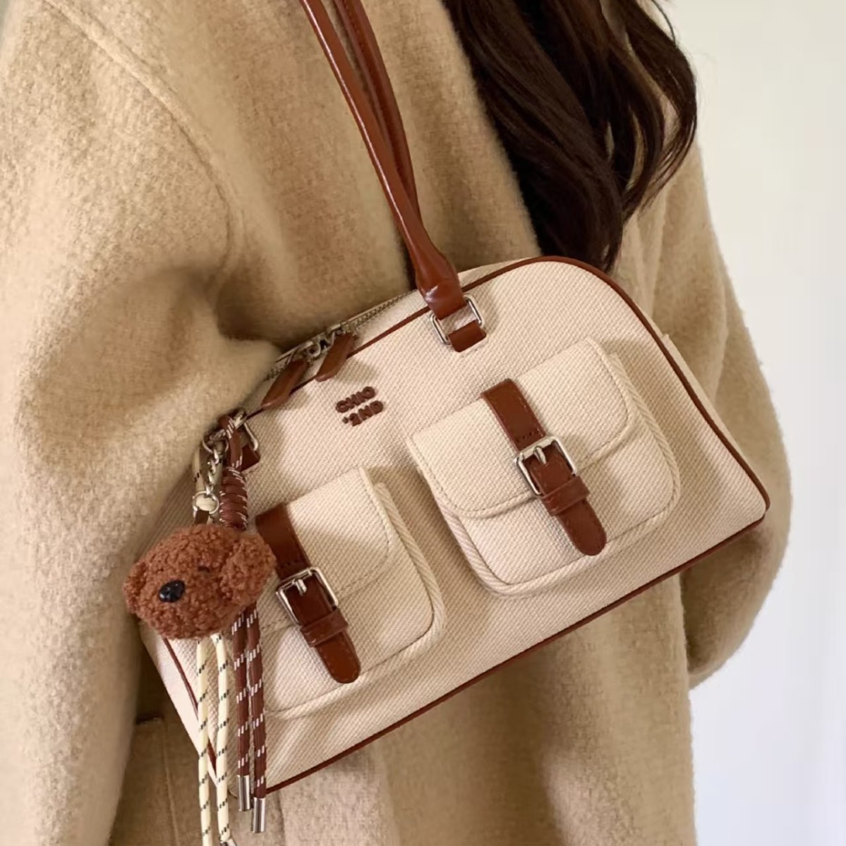 Nanfeng Chio2nd Retro Brown Pillow Bag for Women 2025 New Autumn Work Commuter Handheld Shoulder Bag