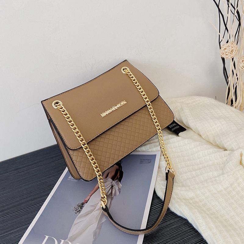 2024 New Fashion Single Shoulder Lychee Pattern Small Square Bag Chain Strap Cross Shoulder Factory Goods Wholesale Large Capacity Cross border Bag Women's Trend
