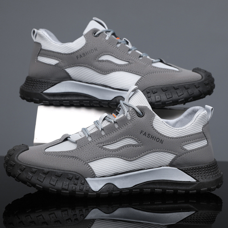 Cross border men's shoes, outdoor hiking shoes, breathable and wear-resistant labor protection shoes, work shoes, sports and leisure hiking shoes, wholesale of hiking shoes