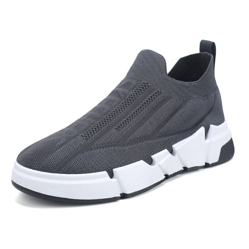2023 Spring Men's Casual Sneakers Flyknit Mesh Socks, One Step Shoes, Cross border Large Men's Shoes
