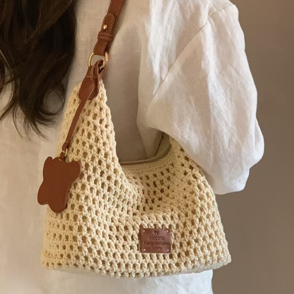 Nanfeng Chio2nd Leisure Time Tote Bag Women's Summer Lazy Wind Beach Weaving Bag Single Shoulder Crossbody Bag