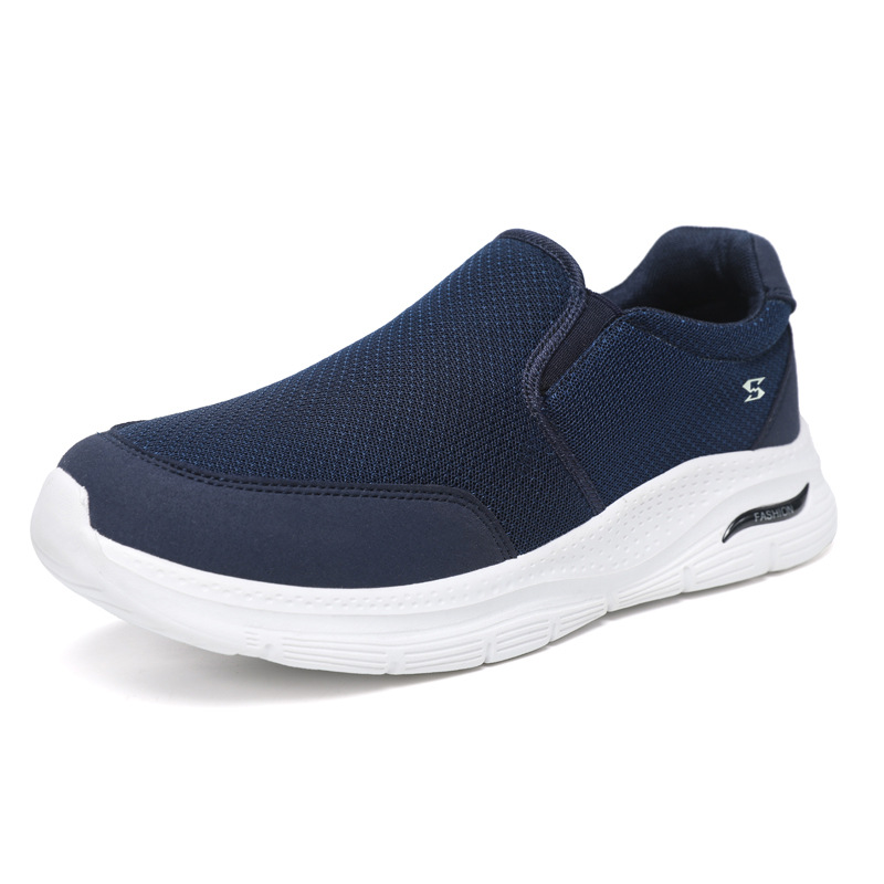 Cross border men's casual and fashionable 2024 summer new mesh breathable shoes, healthy walking soft soled lightweight running shoes wholesale