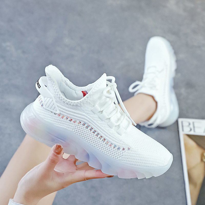 2024 New Breathable Casual Women's Shoes Jelly Bottom Coconut Shoes Student Running Shoes Women's Sports Shoes Wholesale