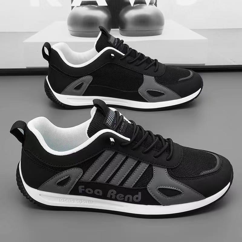 Cross border men's shoes 2025 spring new trend men's versatile sports thick bottom breathable mesh China-Chic casual shoes wholesale